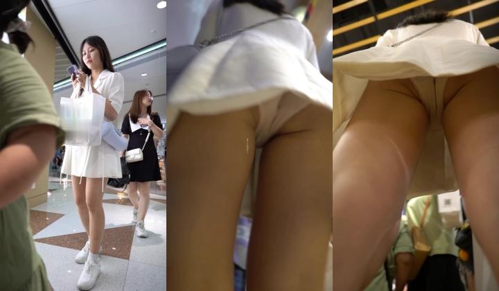 【YZWCD】购物商场抄底斑点短裙美女