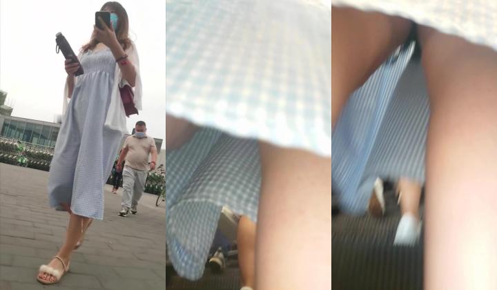 地铁站一路跟踪抄底多位美女少妇 好奇她们下面都穿着什么样的内内