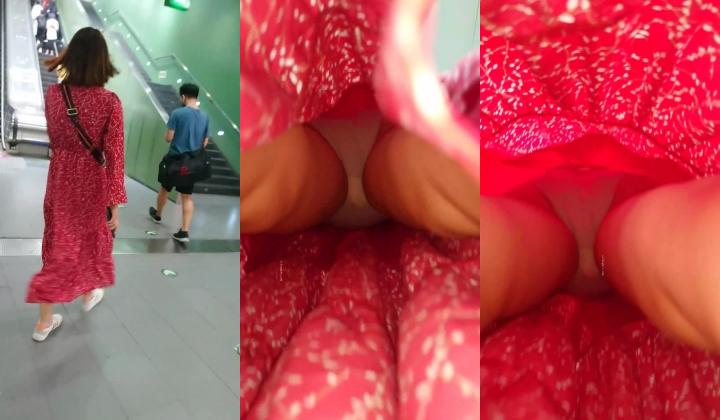 地铁站一路跟踪抄底多位美女少妇 好奇她们下面都穿着什么样的内内