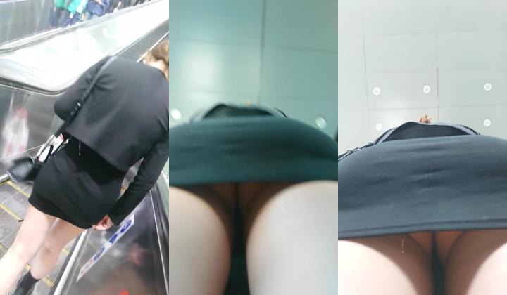 地铁站一路跟踪抄底多位美女少妇 好奇她们下面都穿着什么样的内内