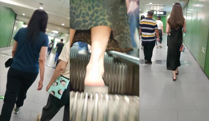 抄底偷拍 闪超绿长裙极品美眉