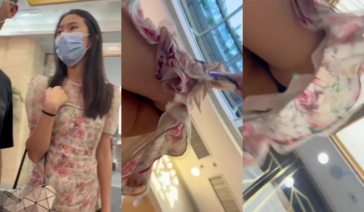 商城跟随抄底漂亮长腿小姐姐 黑骚丁卡屁屁好性感 看到美女旁边有闺蜜男友也要抄