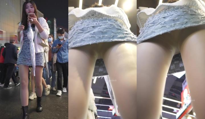 大神夜市尾随偷拍 ️模特身材180长腿美女肉色丝袜配粉内逛街被抄底 ️钻石高跟超短吊带裙美女穿着