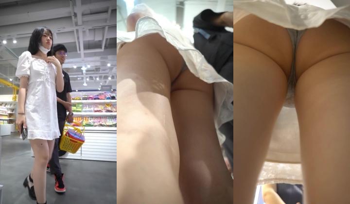 【YZWCD】YC327+YC328面包店CD白裙小姐姐！裙摆被风吹起！+玩具店抄底jk制服小姐