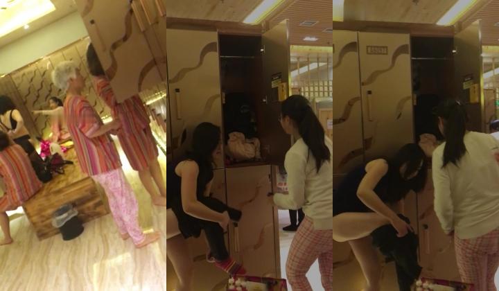 身临其境，现场真实偷拍温泉休闲酒店女宾换衣室内部春光，多个年龄段，一屋子女人穿脱衣物