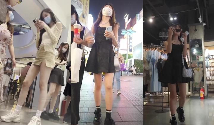 尾随偷拍美女裙底 ️吊带裙美女捂裙子上楼梯透明蕾丝内正面露黑色极品黄色超短包臀裙长腿美女排队买奶茶被CD