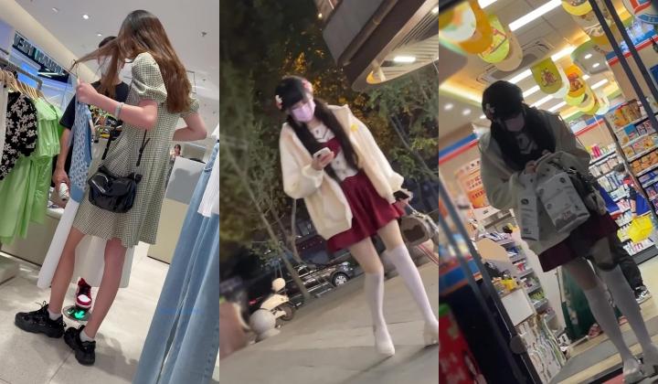 大神尾随几个美女裙底风光 ️长裙美女和男友逛街。绿色内内性感可爱