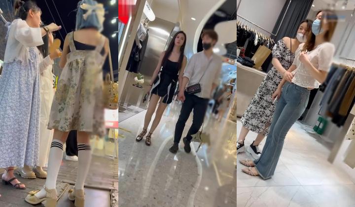 KFC商场尾随偷拍系列 ️身材气质极品美女，蕾丝透明内，隐约露B+名媛级美女和帅男友吵架高冷短裙