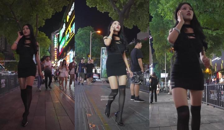 大神步行街尾随偷拍 模特身材性感包臀裙美女黑丝过膝袜..圆点窄内路边被搭讪
