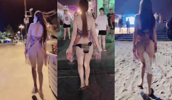 推特极限露出，长腿女神【浅浅GI9ZA】人前，公共场合，各种社死露出，诱惑农村老头