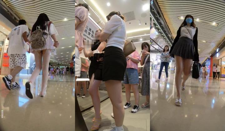 名门夜宴CD系列商圈尾随各种打扮前卫性感美女偷拍裙底风光强行拍摄和男友看电影美女的透明骚丁