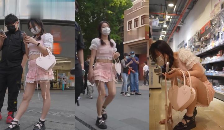 大神尾随偷拍 ️美女裙底包臀裙勒出内裤痕迹..性感花窄内弯腰露毛长裙小学妹和闺蜜逛街长筒丝袜白色