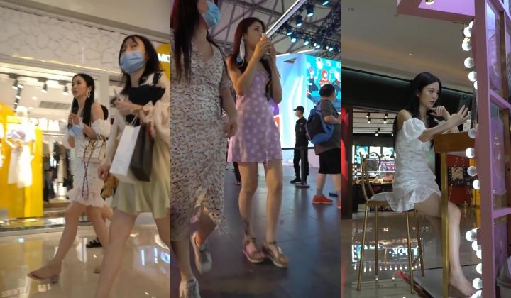 偷拍大神商场四处游荡尾随偷拍美女裙底风光 ️CD白裙颜值女神透明性感的内裤前后漏毛,穴缝也看到了