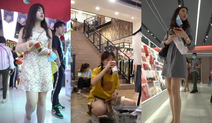 名门夜宴CD大师商场尾随美女偷拍裙底下的风光花裙小姐姐抓娃娃！粉窄内翘臀前后CD
