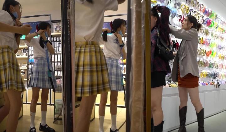 名门夜宴CD大师商场尾随偷拍几个高颜值美女裙底 ️包臀裙混血长腿美女长靴配条纹窄内同伴居然是骚丁