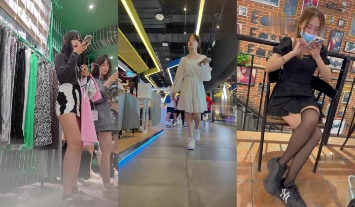 偷拍大师商场尾随偷拍 ️美女裙底风光清纯女学生白色连衣裙，性感粉丝内裤