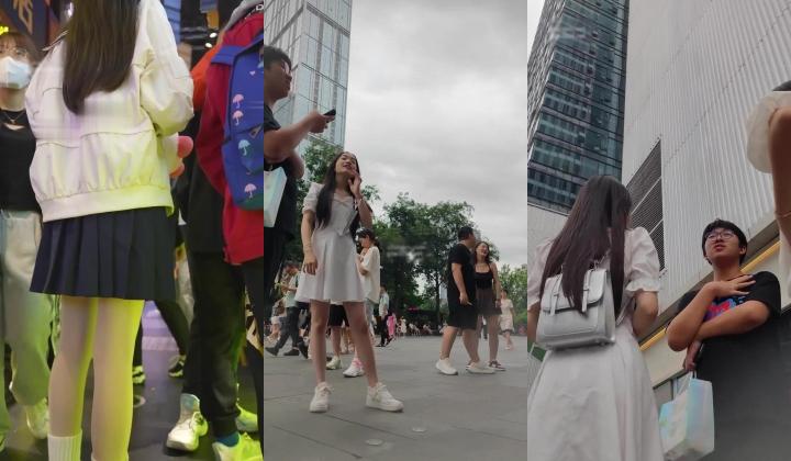 大神偷拍美女裙底 ️制服jk小姐姐逛街..白色丝袜正面破了个大洞前后被CD ️白色连衣裙女大学生